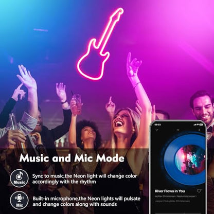65.6FT Neon Rope Lights,Flexible Led Light Control with App/Remote,Multiple Modes,IP65 Outdoor Waterproof,Music Sync Strip for Bedroom - size: 65.6FT Neon Rope Lights