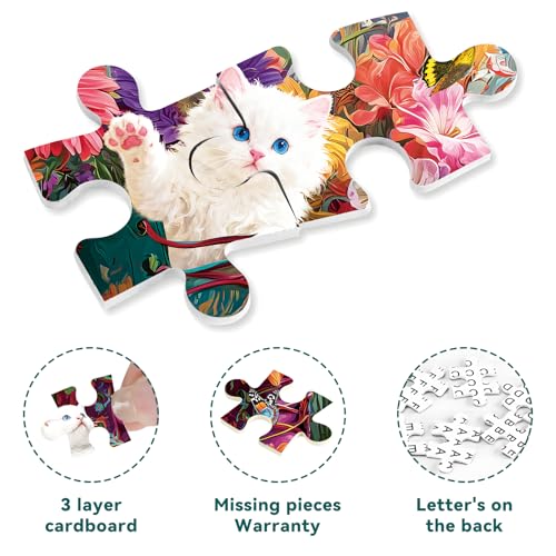 500 Pieces Puzzle for Adults, Puzzles for Adults 500 Pieces, Retro Martin Boots Cats Flowers Jigsaw Puzzle, Challenging Puzzle Perfect for Game Nights, 20.5 X 15 in - color: Retro Martin Boots