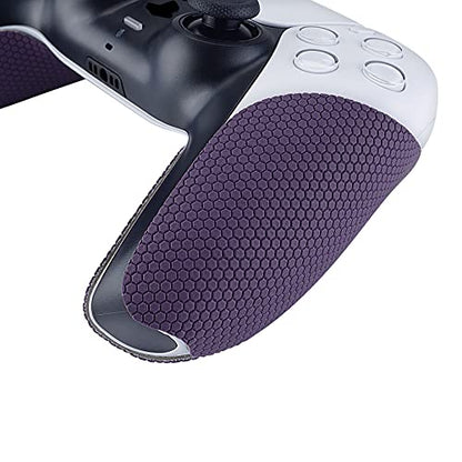eXtremeRate PlayVital Purple Anti-Skid Sweat-Absorbent Controller Grip for ps5 Controller, Professional Textured Soft Rubber Pads Handle Grips for ps5 Controller - color: Purple