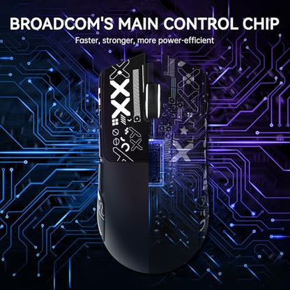 ATTACK SHARK X11 Wireless Gaming Mouse, PAW3311 Sensor, Lightweight, RGB Charging Dock, 22,000 DPI, Tri-Mode Connectivity, 5 Programmable Buttons, Grip Tape Included - Black - color: Black, size: Mouse and Anti-slip sticker
