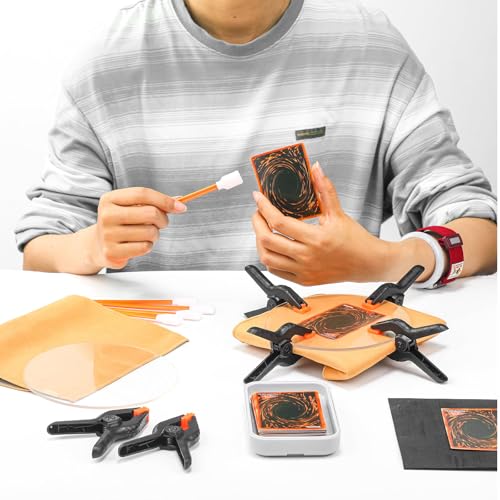 Leinuosen 228 Pcs Trade Card Flattening Kit, Card Cleaning Kit for TCG Collectors Collectible Cleaning Protect Supplies