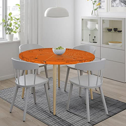 Halloween Round Tablecloth Elastic Fitted Table Cover Washable Elastic Edge Tablecloths for Kitchen Dining Party Fitted Table 40-44 inch - color: Halloween S, size: 40" (Round)