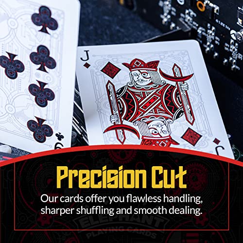 Cyberpunk Red Playing Cards, Cardistry Decks, White Deck of Playing Cards for Kids & Adults, Cool Playing Cards with Card Game e-Book, Unique Playing Cards for Poker, Cyberpunk Cards - color: Red