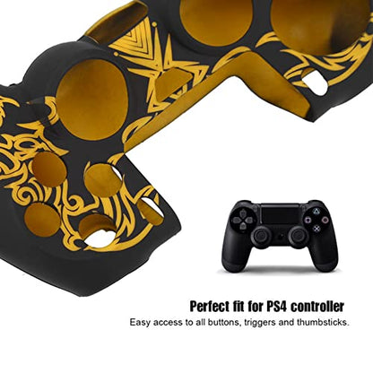 Silicone Controller Skin for Silicone Protective Cover Anti-Slip Gaming Controller Case Replacement for Gamepad Controller Skin Cover (Black and Yellow)