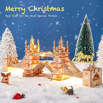Rowood 3D Puzzles for Adults,DIY Wooden Model Kits for Adults to Build,Birthday London Tower Bridge - style: London Tower Bridge