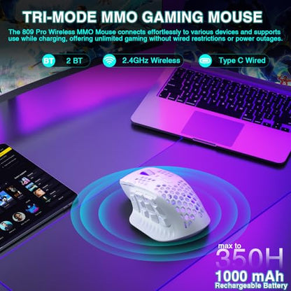 SOLAKAKA SM809 Gaming Mouse for MMO,24000 DPI,16 Programmable,RGB PC Gaming Mice