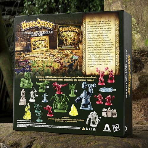 Avalon Hill HeroQuest Jungles of Delthrak Quest Pack | Roleplaying Games | Ages 14+ | 2 to 5 Players | Requires HeroQuest Game System to Play