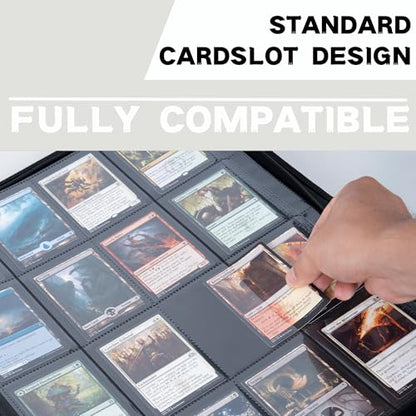 1000+ Pockets Trading Card Binder, 16-Pocket Card Ablum Compatible with MTG,Sports Cards & Other Standard Size Trading Cards (White) - color: White