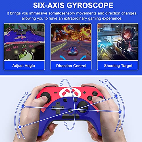 Switch Controller - Wireless Switch Pro Controller for Switch/Switch Lite/Switch OLED with 3 Levels Turbo Function, 4 Levels Adjustable Vibration, Six-Axis Motion Control, One-Key Wake up - color: Black