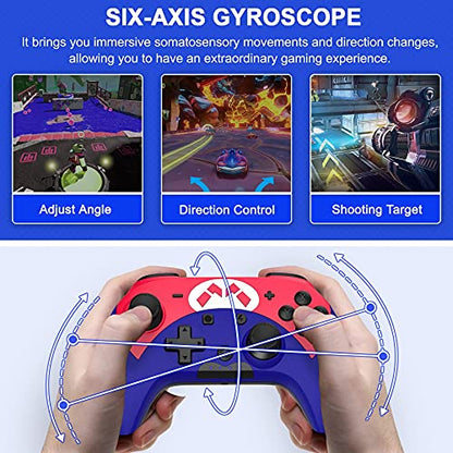 Switch Controller - Wireless Switch Pro Controller for Switch/Switch Lite/Switch OLED with 3 Levels Turbo Function, 4 Levels Adjustable Vibration, Six-Axis Motion Control, One-Key Wake up - color: Black