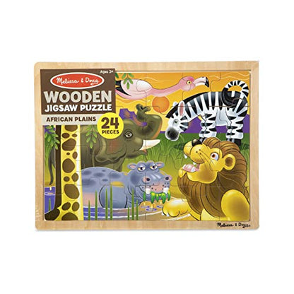 Melissa & Doug African Plains Safari Wooden Jigsaw Puzzle with Storage Tray (24 pcs) - style: African Plains Safari