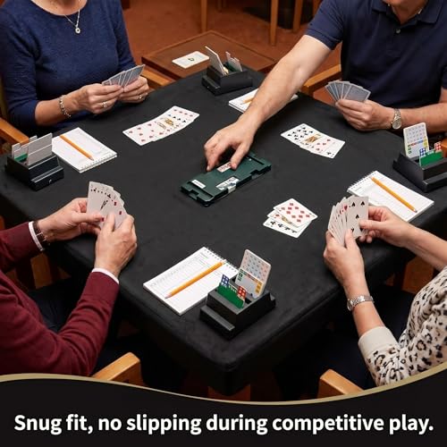 Frienda Game Table Cover Felt Game Tablecover Folding Tablecloth for Card for Playing Poker Cards Mahjong Puzzles Board Games, Table Not Included (Black,34 x 34 x 4 Inch) - color: Black