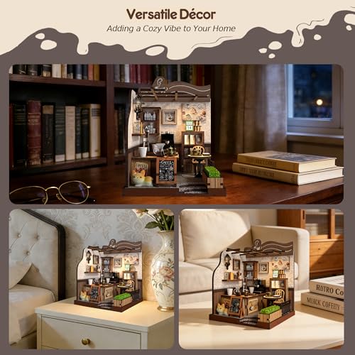DIY Miniature Kit - 3D Puzzles for Adults & Teens, Book Nooks and Model Building Kits for Bookshelf Decor, Relaxing Craft & Unique Gift for Craft Lovers (Country Cafe)