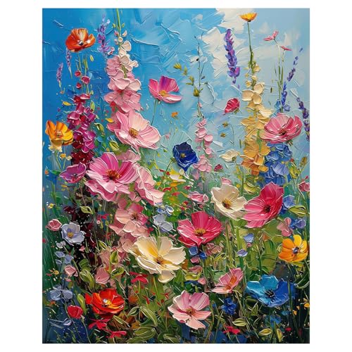 Wildflower Meadow Puzzles for Adults 1000 Pieces,Impossible Hard Difficult Challenging Jigsaw Puzzles for Adults 1000 Pieces,Puzzle with Letters on Back,Recycled Paper Jigsaw Puzzle(27.6"x19.7") - color: Wildflower Meadow