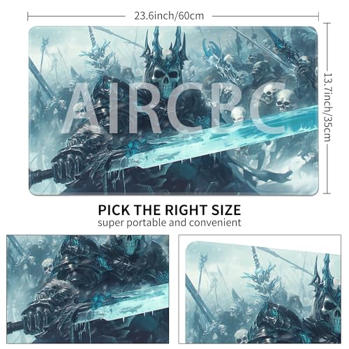 MTG Playmat Non-Slip Rubber Backing Printing Commander Board Game Desk Mat Duel Mat TCG PTCG Playmat 24x14 inches and Free Storage Bags (Skeleton Army) - color: Skeleton Army, size: 24"X14"