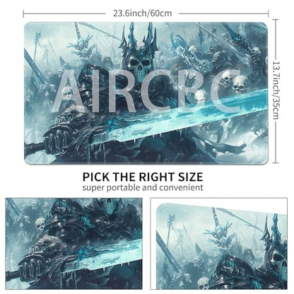 MTG Playmat Non-Slip Rubber Backing Printing Commander Board Game Desk Mat Duel Mat TCG PTCG Playmat 24x14 inches and Free Storage Bags (Skeleton Army) - color: Skeleton Army, size: 24"X14"