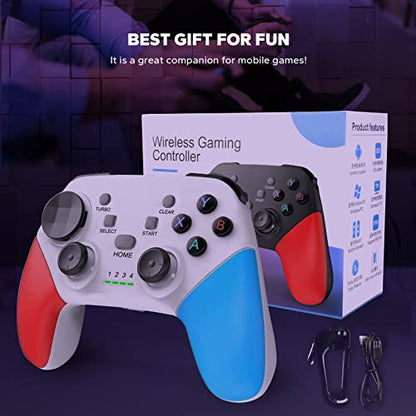 Megadream Wireless Mobile Gaming Controller Gamepad for iPhone/Android/iPad/PC/Switch/PS4/iPad Joystick with Phone Holder, Supported Cloud Game, Streaming on PS5/X-box, Turbo, Direct Play, iPhone 17,White - color: White