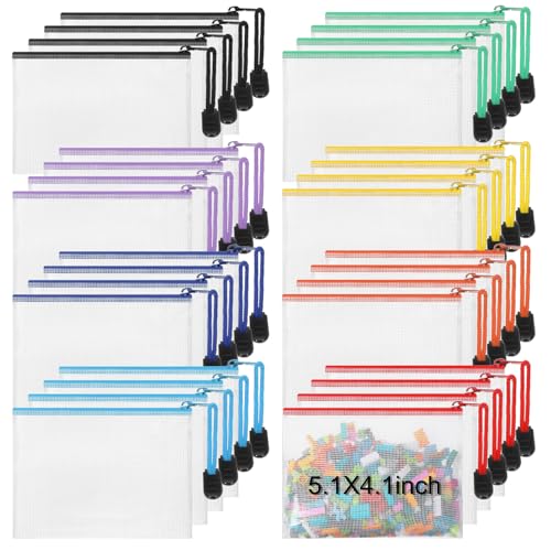 Jetec 32 Pcs Mesh Zipper Bags Bikini Organizer,Sweet Color,5.1 x 4.1 Inch - color: Sweet Color, size: 5.1 x 4.1 Inch