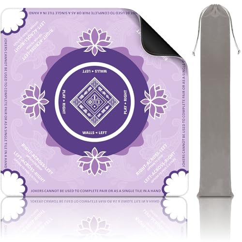 Mahjong Mat for Table, American Mahjong Mat(Purple) | 31.5" x 31.5",Anti-Slip, Noise-Reducing Gaming Mat for Mahjong/Poker/Board Games/Card Games/Dominoes - color: Purple