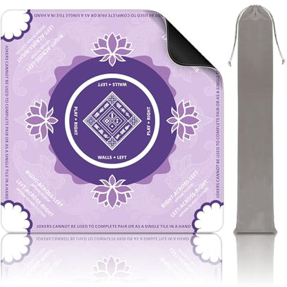 Mahjong Mat for Table, American Mahjong Mat(Purple) | 31.5" x 31.5",Anti-Slip, Noise-Reducing Gaming Mat for Mahjong/Poker/Board Games/Card Games/Dominoes - color: Purple