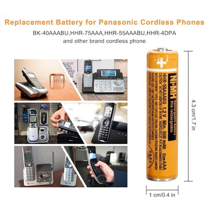 NI-MH AAA Rechargeable Battery 1.2V 550mah 8-Pack hhr-55aaabu AAA Batteries for Panasonic Cordless Phones, Remote Controls, Electronics | 550mAh Pre-Charged，Ready to Use,low self-discharge, 2500 cycles,for Remote Controls,Toys，Clocks - size: 550-8