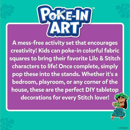 Skillmatics Poke-in Art – Lilo & Stitch, Mess-Free Fun, DIY Wood Craft Kit | Screen-Free Activity, DIY Room Decor, 500+ Fabric Squares, 4 Foam Pieces, Gifts for Girls & Boys Ages 4, 5, 6, 7, 8, 9 - style: 5. Disney's Lilo & Stitch