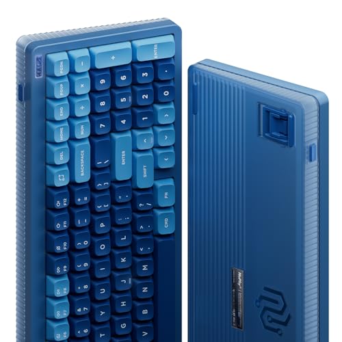 nuphy Halo96 V2 Wireless Keyboard,Gasket Structure,96% Hot Swappable Gaming Keyboard, 99 Kyes RGB Backlit Mechanical Keyboard, Support QMK/VIA,Bluetooth/USB-C/2.4GHz-Blue,Raspberry Switches(46gf) - color: Blue, size: Raspberry (46gf)