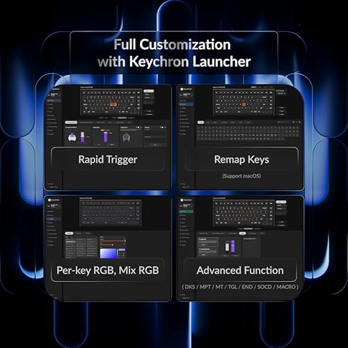 Keychron J2 HE Hall Effect Wired Gaming Keyboard Volume Knob, 8000Hz Rapid Trigger Programmable RGB Hot-Swap Ultra-Fast Magnetic Linear Switch, Non-Shine-Through PBT for Mac Windows Linux - 75% Layout