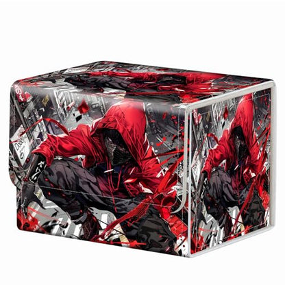 Strong Magnet MTG Demon Deck Box Playing Card Case Magic The Gathering Commander Deck Box Creative Pattern Trading Card Storage Box for Collectible Games, A Killer In The Red Hat - color: A Killer In The Red Hat