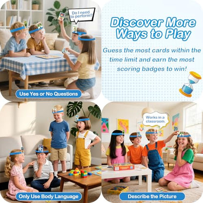 Headbands Game for Kids – Guessing Board Game to Boost Vocabulary, Critical Thinking, and Social Skills – Quick Question Family Game Night for 2–4 Players – Travel-Friendly Fun (Career Theme) - style: Career