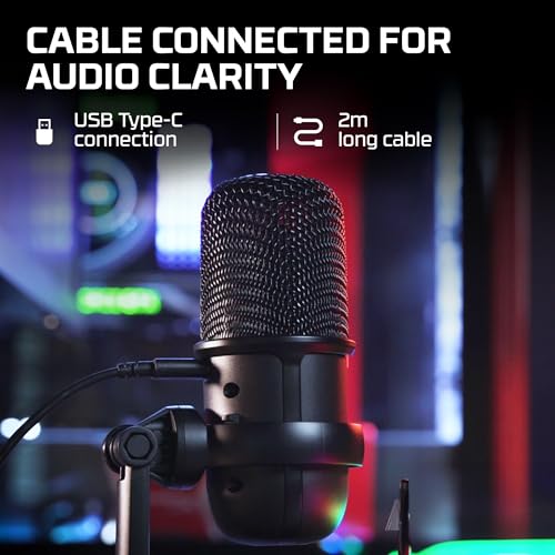 HyperX SoloCast USB Condenser Microphone Tap-to-Mute Sensor Card for Gaming Streaming Podcasts Twitch YouTube Discord - Black (Renewed)
