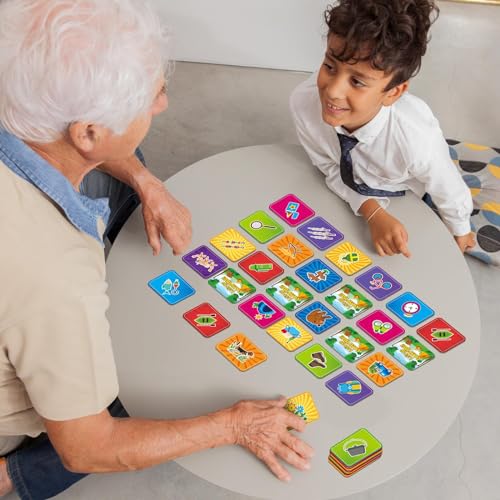 gisgfim 100 PCS Memory Matching Game for Kids Summer Camp Concentration Memory Card for Preschool Educational Ages 3-8 A Fun & Fast Camp Theme Matching Games - style: Summer Camp