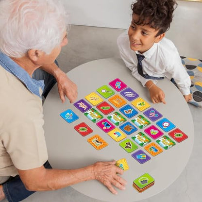 gisgfim 100 PCS Memory Matching Game for Kids Summer Camp Concentration Memory Card for Preschool Educational Ages 3-8 A Fun & Fast Camp Theme Matching Games - style: Summer Camp