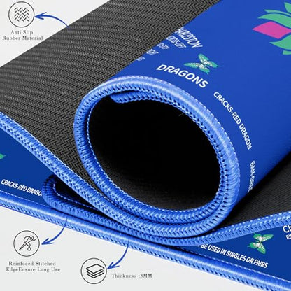 Mahjong Mat with Lotus & Butterfly Pattern, Anti-Slip Noise Reduction Rubber Gaming Mat, 32.4 x 32.4 Inch Navy Blue, Foldable Table Cover for Mahjong, Poker & Board Games - color: Navy Blue