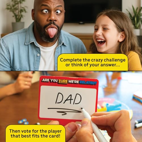 Lucky Egg are You Sure We’re Related? – Hilarious Family Games for Kids and Adults | Board Game with 200 Cards, Paddles & Spinner | Party Games for Family Game Night for 8+ | 2–8 Players