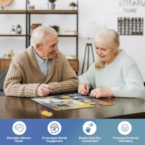 6 Pack 36 Large Piece Puzzles for Dementia Seniors and Elderly Adults, Dementia Activities for Seniors and Alzheimers Activities, Gift for Patients in Nursing Home with 6 Bags (Rural Charm)