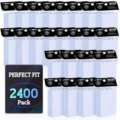 2400 Pack Card Sleeves, Perfect Fit Inner Sleeves Ideal for Double-Sleeving, Trading Card Sleeve Compatible with MTG, TCG, Gaming Cards - color: Clear, size: 2400 Pack