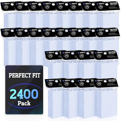 2400 Pack Card Sleeves, Perfect Fit Inner Sleeves Ideal for Double-Sleeving, Trading Card Sleeve Compatible with MTG, TCG, Gaming Cards - color: Clear, size: 2400 Pack