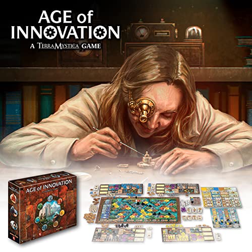 Capstone Games: Age of Innovation - A Terra Mystica Game, Faction Strategy Board Game, Ages 14+, 1-5 Players, 40 Min - style: Age of Innovation