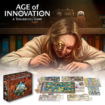 Capstone Games: Age of Innovation - A Terra Mystica Game, Faction Strategy Board Game, Ages 14+, 1-5 Players, 40 Min - style: Age of Innovation