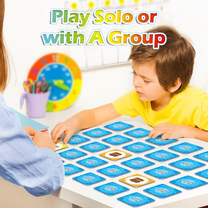 Aizweb Match Game,Memory Game,40 Pcs Toddler Card Games for Boys Girls Kids Ages 3 4 5 6,Flash Cards for Preschool Kindergarten Learning Activities,Educational Toys Homechool Supplies - style: Ocean World