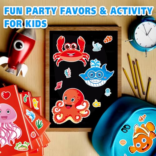 42 Sheets Ocean Animal Make-a-Face Stickers for Kids | Sea Creature Mix ’n Match Crafts for Party Favors & Classroom Activities - style: Ocean Animals