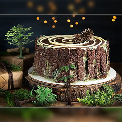 Janinka 24 Pcs Mini Toy Jungle Trees Plastic Model Coconut Trees Figurines with Base Cake Decoration Rainforest Diorama Supplies Scenery Architecture for Craft, Building, Scenery Landscape, 4 Styles