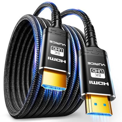10K 8K 4K HDMI 2.1 Cable 25FT, Ultra High Speed 48Gbps Braided Cord, 8K@60Hz 4K@120Hz, HDCP 2.2 & 2.3, HDR10, DTS:X Compatible with Roku TV/PS5/Xbox/HDTV/Blu-ray - size: 8K-25FT