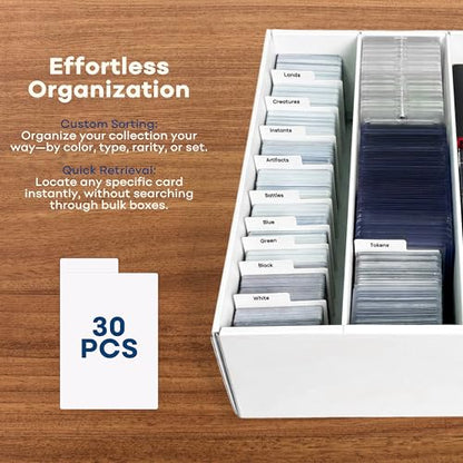 Trading Card Storage Box for MTG TCG Sports Card Collection, 3 Row Cardboard Top loader Storage Box, Bulk Card Storage, 2 Sets