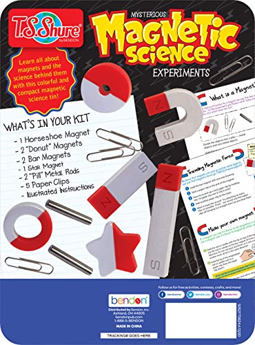 TS Shure by Bendon Educational Magnetic Science Experiment Learning Tin with 8 Magnets and 5 Paper Clips 50521 - style: Magnetic Science Set