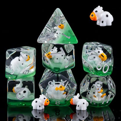 Polyhedral D&D Dice Cow Dice,Resin Cow DND Dice Set for Dungeons and Dragons MTG RPG Board Games - color: Cow
