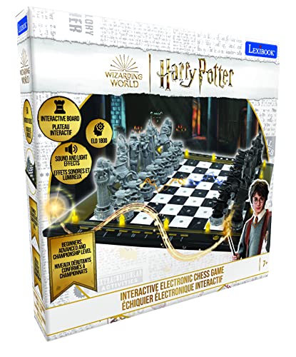 Lexibook, Harry Potter Electronic Chess Game, CG3000HP | with tactile keyboard, light and sound effects, 32 pieces, 64 levels of difficulty, Family game - style: CG3000HP