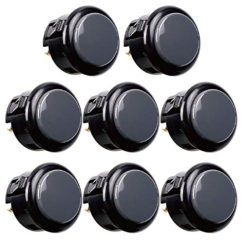 Sanwa JLF-TP-8YT Joystick + Sanwa 8 pcs OBSF-30 Push Button Bundle Kit Color : Gray - for Arcade Game 4 & 8 Way Adjustable, Compatible with Catz Mad SF4 Tournament Joystick S@NWA - color: Gray