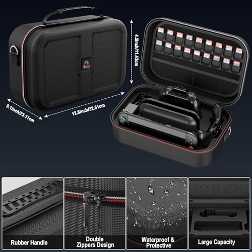 HEYSTOP Accessories Bundle for Nintendo Switch 2, Dockable Protective Case | Tempered Glass Screen Protector, Racing Steering Wheels, Joy Con Controller Grip Covers, Console Gaming Starter Kit